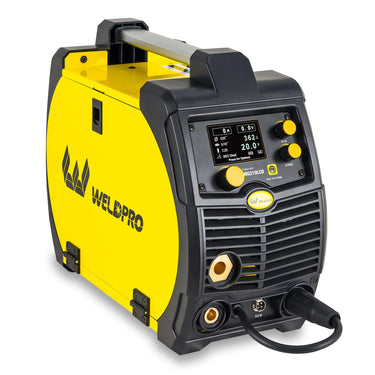 Weldpro 200 Amp MIG210LCD Dual Voltage 110V/220V 5 in 1 Multi-Process MIG/Fluxcore/Lift TIG/MMA Welder Aluminum Spool Gun Capable with Spot Timer and Auto-Set 3 Year Warranty Welding Machine